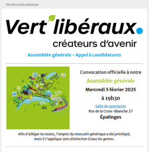 Newsletter PVL VD MailPoet
