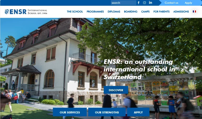 Site web intranet réalisé pour l'Ecole Nouvelle de la Suisse Romande