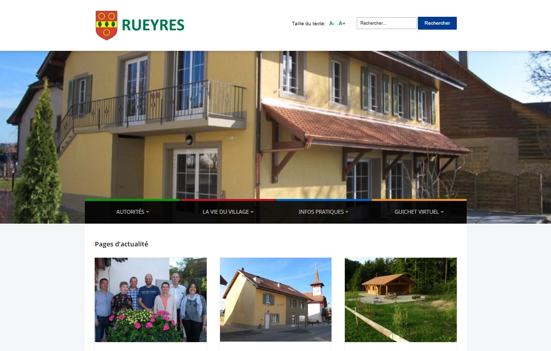 Site web réalisé pour la commune de Rueyres